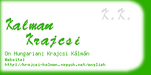 kalman krajcsi business card
